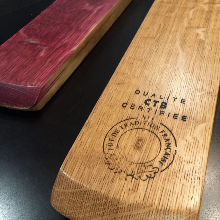 Cheese board made from wine barrel wood